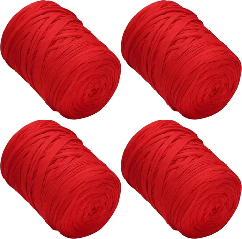Vista 25 de 400g de hilo de tela elástica para tejer con ganchillo para DIY, 119 metros de hilo de espagueti grueso para tejer para proyectos de bolso, cesta