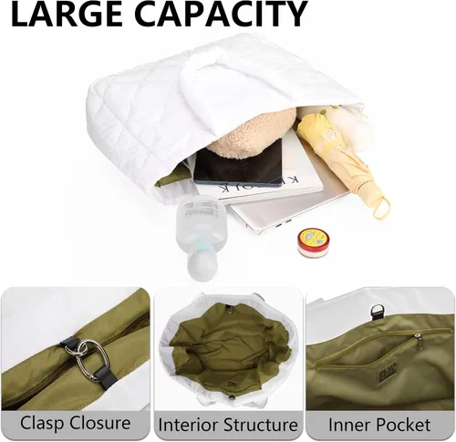 Vista 4 de Bolsa grande acolchada para mujer, bolsa acolchada y acolchada