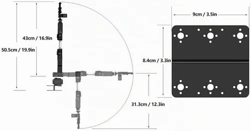 Vista 3 de 6DOF Kit de brazo mecánico robot, pinza robótica programadora con 6 servomotores, manipulador de ángulo de 180 grados, piezas de robot industrial