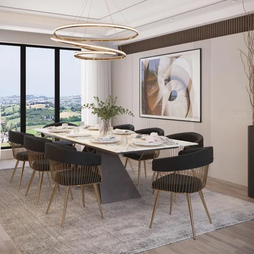 Vista 6 de Milliard Silla de comedor con marco de alambre, terciopelo tapizado fácil de limpiar, silla de acento dorada (negro)