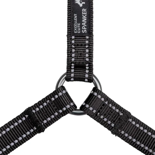 Vista 5 de EXCELLENT ELITE SPANKER Arnés sin tirones para perro, chaleco de nailon reflectante en forma de L, ajustable y fácil para mascotas, para razas Negro