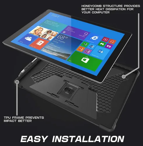 Vista 5 de SUPCASE Funda para Microsoft Surface Pro 7/6/5/4/LTE con soporte (Unicorn Beetle Pro), [soporte para bolígrafos] [protección de grado militar] funda