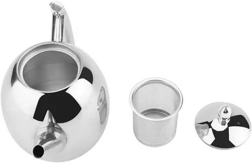 Vista 8 de Filtro de malla extraíble, tetera, tetera, tetera, tetera, acero inoxidable, gran capacidad para restaurante para el hogar (50.7 fl oz)