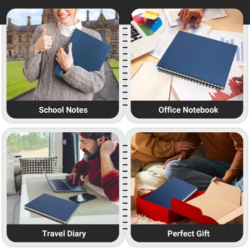 Vista 7 de EUSOAR Cuaderno de 5 materias, 1 pieza A4 de 11" x 8-1/2 pulgadas con espiral rayado universitario, bloc de escritura, 100GSM 120 hojas/240 páginas