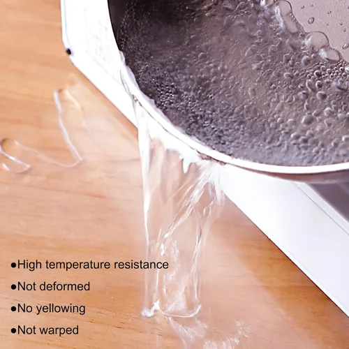 Vista 4 de Mantel de plástico impermeable a prueba de aceite, protector de mantel de PVC, protector de mesa transparente, 0.079 pulgadas de grosor, tapete