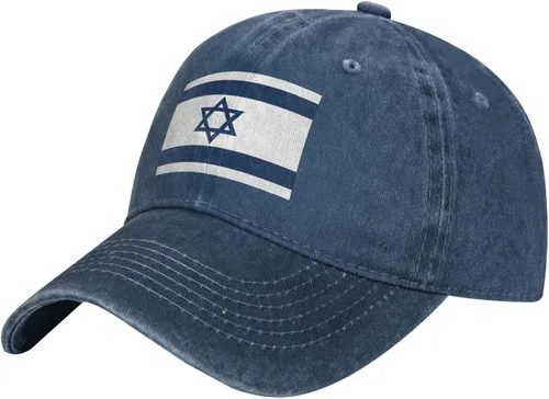 Vista 2 de Sombrero de vaquero con bandera israelí de Israel para hombre, gorra de béisbol vintage para mujer, gorra de camionero, sombrero de papá, ajustable
