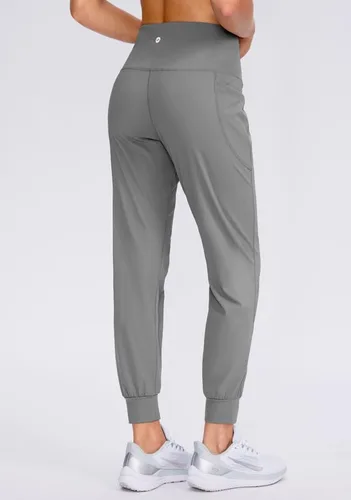 Vista 2 de Viodia Pantalones deportivos para mujer, con bolsillos, cintura alta, atléticos, para entrenamiento, yoga, pantalones deportivos cónicos