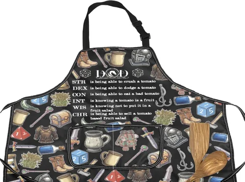 Vista 3 de MNIGIU Game Lover Delantal de cocina Juego Fantasía Gamer Regalos D Master Delantal de cocina Dragón Regalo D Dragon Gamer Merch