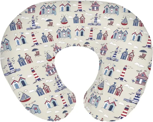 Vista 12 de Fundas de almohada de lactancia para niños y niñas, para verano, playa, helado, arena, flamenco, sol, guardería, almohadas para lactancia materna