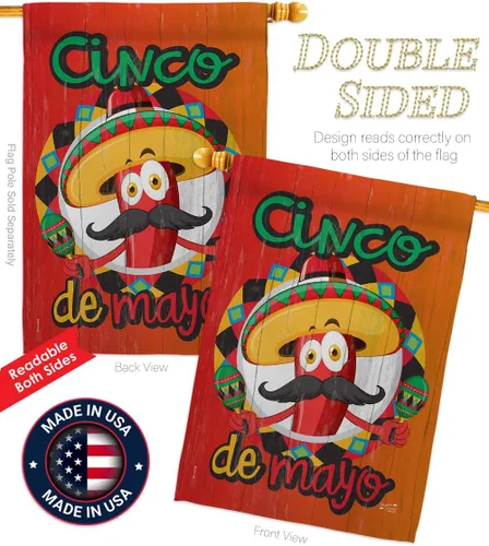 Vista 3 de Amigo Chili Cinco de Mayo Casa de Verano Fiesta Mexicana Cactus Piñata al aire libre Verano Sunny Decoración Banner Pequeño Jardín Patio Regalo