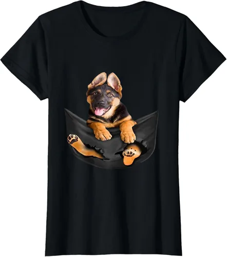 Vista 31 de Dog Lovers Gifts - Camiseta divertida con cara de perro con bolsillo, Negro, S