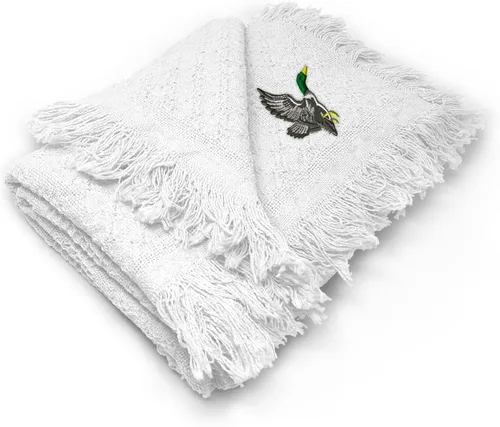 Vista 7 de Fastasticdeals Mantas de bebé bordadas personalizadas para niños y niñas Flying Duck Solo diseño azul