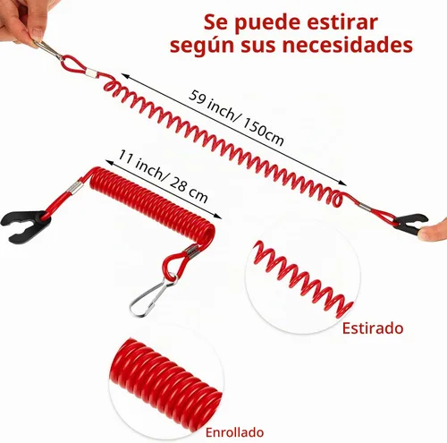 Vista 2 de Frienda 4 llaves universales para interruptor fuera de borda con interruptor de parada, cordón de seguridad para la mayoría de motores de tablero