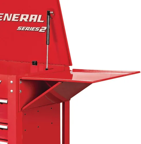 Vista 4 de HFT US General Bandeja lateral plegable para un carrito de herramientas de 5 cajones, color (rojo)
