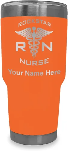 Vista 31 de LaserGram RN Rockstar - Vaso aislado al vacío de 20 onzas, grabado personalizado incluido (negro)