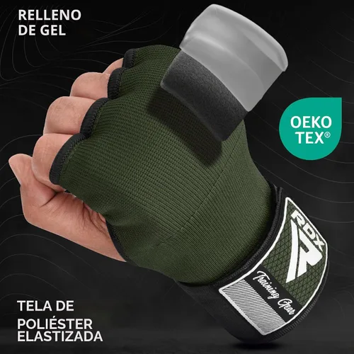 Vista 2 de RDX - Guantes de boxeo con acolchado de gel, para hombres y mujeres, con correas de muñeca elásticas de 100 cm de largo, rápidos, puños protectores