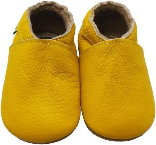 Vista 7 de SAYOYO Leather Infant Slippers Toddler Soft Sole Shoes First Walker Crib Shoes Baby Moccasins for Boys and Girls