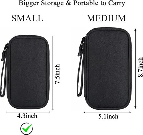 Vista 2 de Bevegekos Kit de tecnología de viaje, bolsa organizadora de transporte universal para pequeños dispositivos electrónicos y accesorios, resistente al