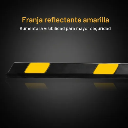 Vista 3 de Goplus Bloque de estacionamiento, parachoques de goma de 72 pulgadas con 8 rayas de seguridad amarillas de alta reflectancia, objetivo