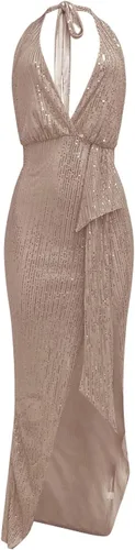 Vista 4 de Vestido marrón midi vestido formal vestidos de invitados de boda vestido largo púrpura vestido formal rosa rubor vestido mujer vestido azul claro