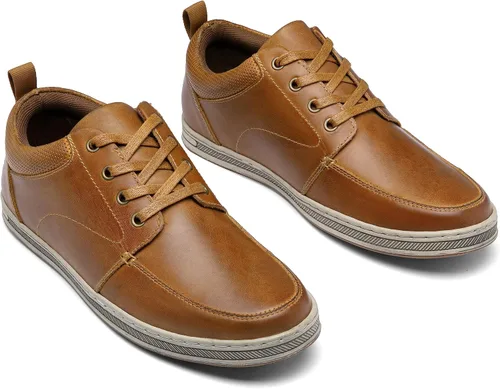 Vista 6 de Jousen Men's Leather Fashion Sneakers Retro Dress Business Casual Shoes for Men