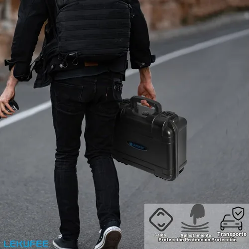 Vista 7 de Lekufee Funda rígida impermeable para DJI RS 3 Mini, estabilizador de cardán, micrófono 3/2/mini (2 TX + 1 RX), y más accesorios (solo funda)