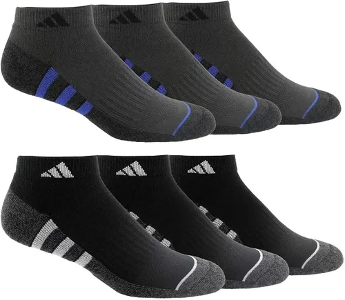 Vista 2 de Adidas 6 Pairs Men's Low Cut Socks 6 Pack for Shoe Size 6-12 Black, Black, 6-12