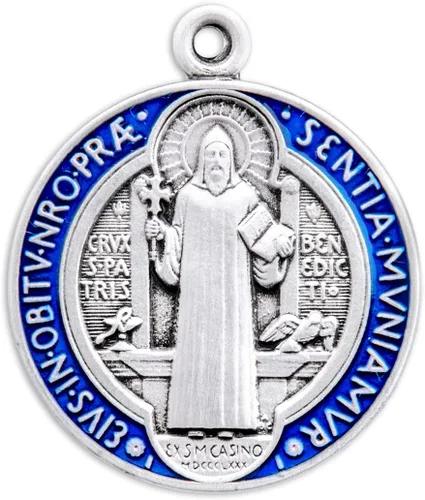 Vista 2 de Extel Collar con medalla de San Benito, Plata esterlina, No es una piedra preciosa