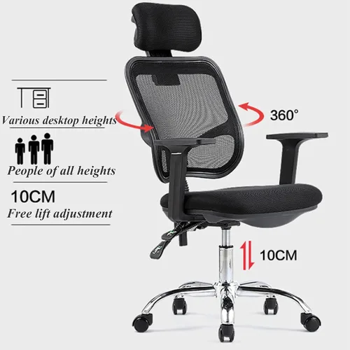 Vista 3 de Ergonomic Office Chair, Comfortable Swivel Chair with Mesh Fabric, Adjustable Backrest, High Back Computer Chair with Lumbar Support