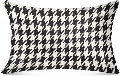 Vista 8 de Fundas de almohada clásicas de pata de gallo, tamaño estándar, transpirables, agradables a la piel, fundas de almohada suaves y acogedoras