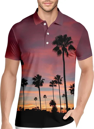 Vista 44 de HIVICHI Camisas de golf divertidas para hombre con patrón estampado loco colorido y novedad de alto rendimiento que absorbe la humedad, camisa tipo