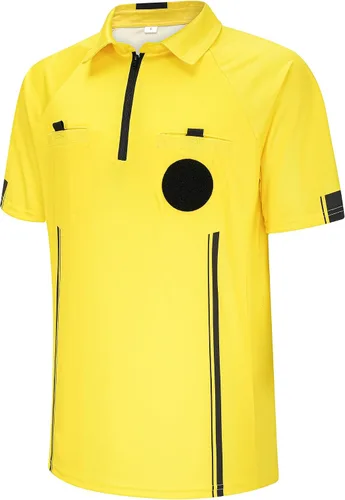Vista 6 de Soccer Referee Shirt, Football Umpire Jersey, Men Official Ref Uniform