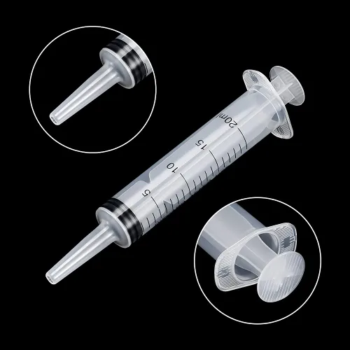 Vista 2 de Paquete de 3 jeringas de 0.7 fl oz con tapa, jeringas de plástico empaquetadas individualmente para laboratorios, medición de líquidos, alimentación