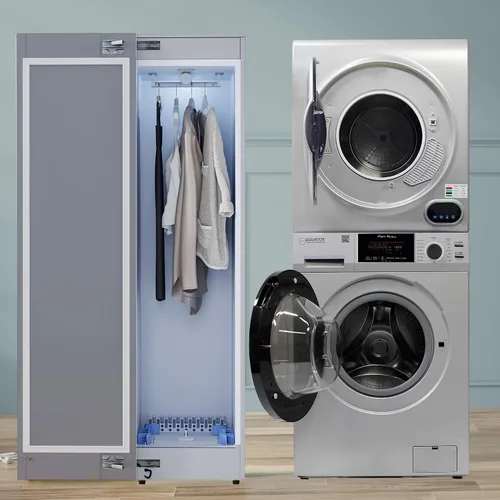 Vista 7 de Equator LAUNDRY CENTER Silver WASHER 15Lbs+Vented DRYER+ Steam Dryer CLOSET 110V