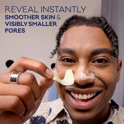 Vista 9 de Bioré Mascarilla de nariz burbujeante para refinar poros, ácido glicólico y ácido hialurónico exfoliante para cara, mascarilla limpiadora de poros