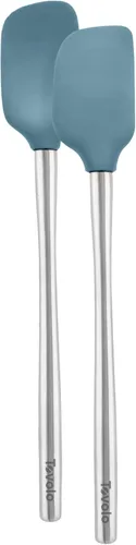 Vista 31 de Tovolo Espátula para Frascos de Silicona con Mango Largo de Acero Inoxidable Espátula Raspadora Naranja Albaricoque, Raspador de Frascos Resistente