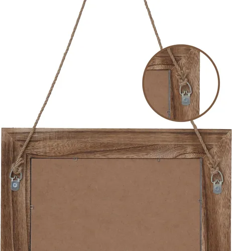 Vista 5 de QDSSDECO Espejo de pared de 16"×20" con estante, decoración de estilo granja, espejo rectangular colgante para baño, tocador, dormitorio, entrada