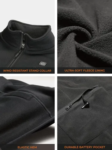 Vista 3 de ORORO Chaleco térmico de forro polar para hombre con batería