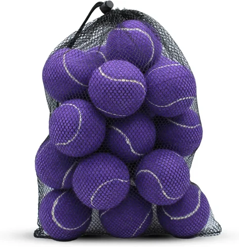 Vista 14 de SHYUJAJIE Tennis Ball,20 Pack Practice Balls Bulk,Dog Balls with Mesh Bag Azul oscuro