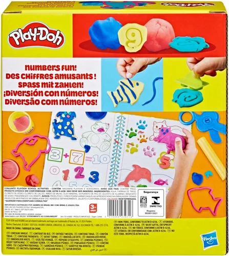Vista 4 de Play Doh - Juego de aprendizaje creativo que incluye mantel, calcomanías, 5 cortadores de animales, 10 sellos, 3 herramientas y 5 latas de masa