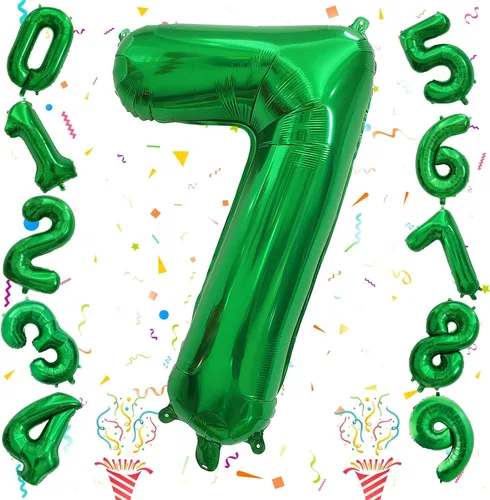 Vista 89 de Globos de Sirena Número 0 de 40 Pulgadas, Juego de Globos de Números Grandes Morado Verde Azulado Arcoíris 0-9, Globos de Números de Papel