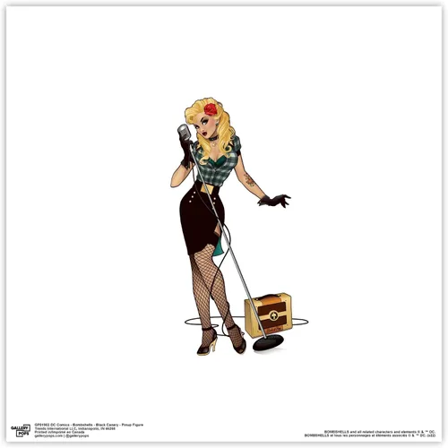 Vista 10 de Trends International Gallery Pops DC Comics Bombshells - Black Canary - Póster de pared de figura de pinup, 12 x 12 pulgadas, versión de marco negro