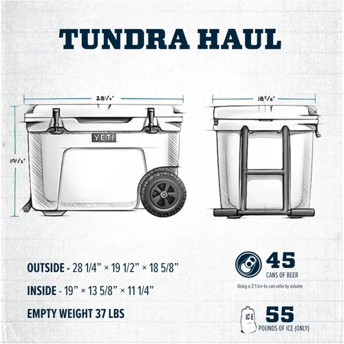 Vista 5 de YETI Tundra Haul - Enfriador portátil con ruedas Blanco