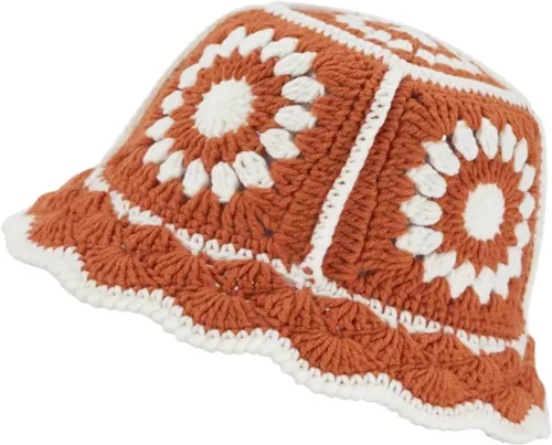 Vista 11 de Sombrero de pescador de ganchillo para mujer, tejido hecho a mano, plegable, flexible, a la moda, lindo, cómodo e informal B-Negro