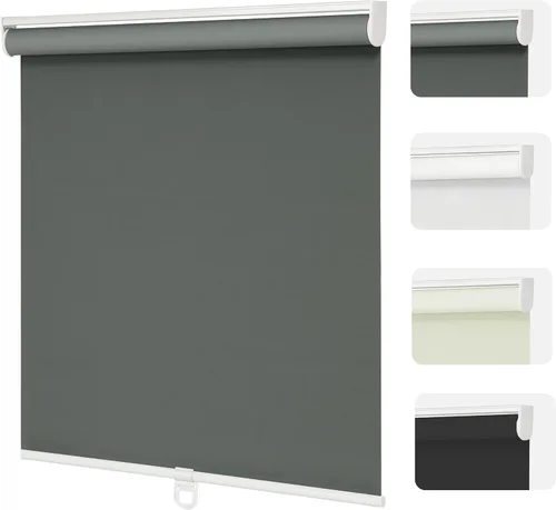 Vista 11 de Changshade Persianas enrollables opacas sin cordones para ventanas, 100 % oscurecimiento de la habitación, protección UV con aislamiento térmico
