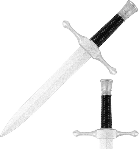 Vista 5 de DAYSTART Espada de espuma de poliuretano, daga falsa de estilo medieval de 16 pulgadas con núcleo interior de plástico para teatro, accesorio