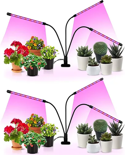Vista 35 de iPower 21 Luz LED de Crecimiento con Espectro Completo para Plantas de Interior, Cuello de Cisne Ajustable, 3 Modos de Luz y 10 Niveles Regulables