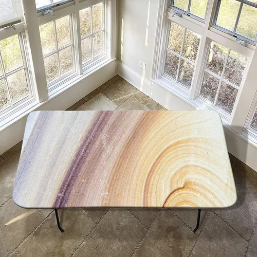 Vista 18 de XISUNYA Mantel de poliéster elástico con diseño de mármol, mantel rectangular de 24 x 36 pulgadas para mesa plegable de 3 pies, mantel ajustable