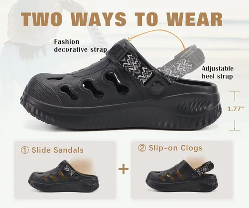 Vista 5 de KuaiLu Zuecos clásicos de recuperación para mujer, cómodas sandalias acolchadas para caminar, para aliviar la fascitis plantar, sandalias