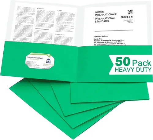 Vista 9 de Zzrywuty 100 Paquetes de Carpetas de Archivo de Dos Bolsillos con Ranura para Tarjetas de Visita, Papel Texturizado, Tamaño Carta, Capacidad